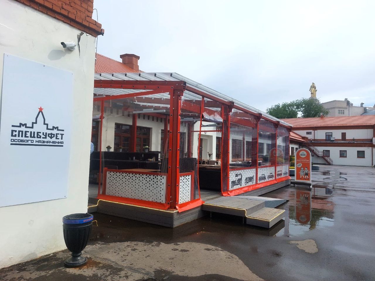 ПВХ шторы для летней террасы кафе в Борисовке